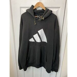 adidas big logo black 2xl hoodie mens